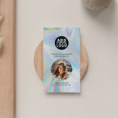 会社ロゴQRコード従業員フォトホログラフィック 名刺