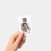 会社ロゴQRコード従業員名と役職 バッジ (手持ち)