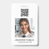 会社ロゴQRコード従業員名と役職 バッジ (裏面)