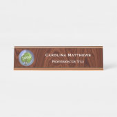 会社ロゴWood Changeable デスクネームプレート (正面)