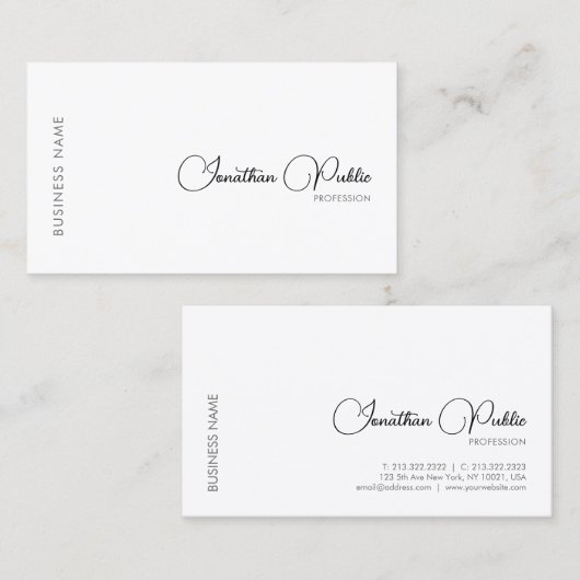 会社ロパーソナライズされたゴのエレガントタイポグラフィ 名刺 (正面/裏面)
