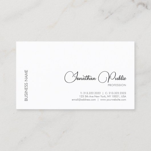 会社ロパーソナライズされたゴのエレガントタイポグラフィ 名刺 (裏面)