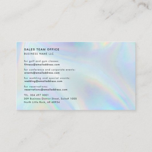 会社ロモダンゴホログラフィックカスタム 名刺 (裏面)