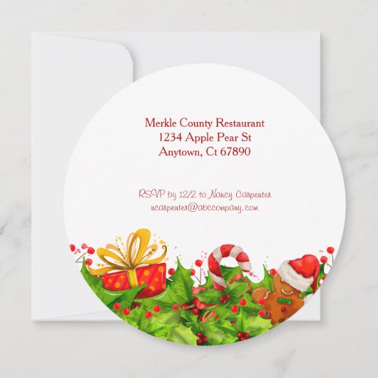 会社丸ホリデーパーティー招待状 招待状 (裏面)