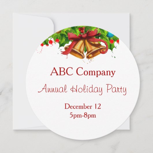 会社丸ホリデーパーティー招待状 招待状 (正面)