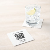 会社事業用QRコードスクエア紙コースター スクエアペーパーコースター (インサイチュ)