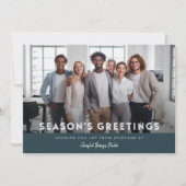 会社企業のチームフォトクリスマスビジネス シーズンカード (正面)