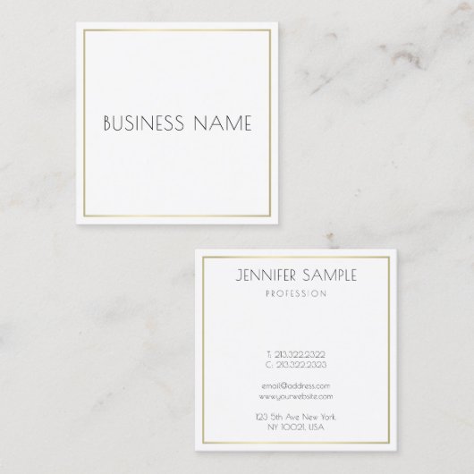 会社企業のテンプレートモダンエレガントシンプル スクエア名刺 (正面/裏面)