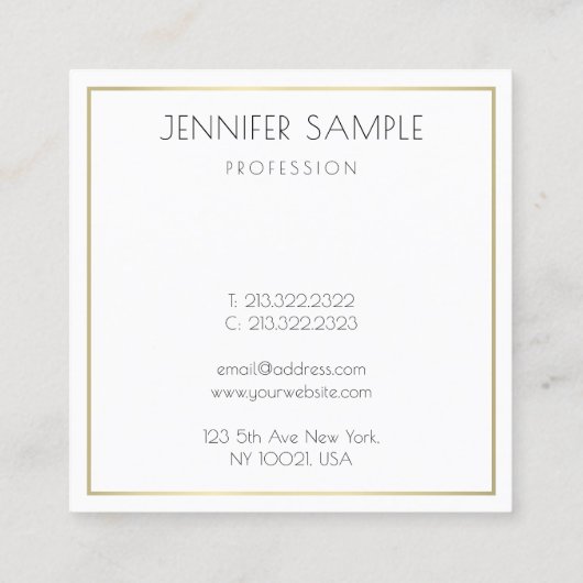 会社企業のテンプレートモダンエレガントシンプル スクエア名刺 (裏面)