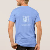 会社企業のロゴのプロモユニセックスンブルー トライブレンドＴシャツ (裏面)