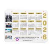 会社企業のロゴ付きスターカレンダー磁石 マグネット (横)