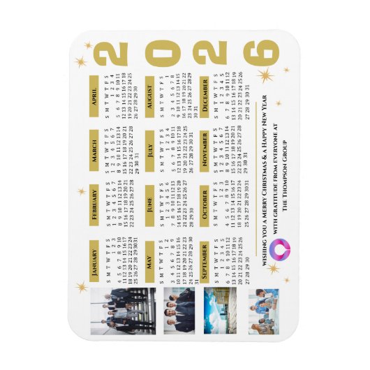 会社企業のロゴ付きスターカレンダー磁石 マグネット (縦)