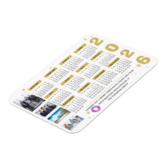 会社企業のロゴ付きスターカレンダー磁石 マグネット (左側)