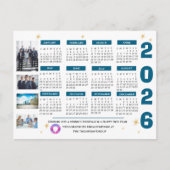 会社企業のロゴ付きBusiness 2026カレンダー シーズンポストカード (正面)