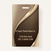 会社企業の従業員タイトル名写真ID バッジ (裏面)