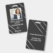 会社企業の従業員タイトル名写真ID バッジ (正面＆裏面)