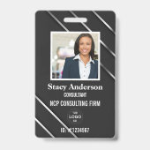 会社企業の従業員タイトル名写真ID バッジ (正面)