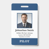 会社写真航空パイロットセキュリティID航空 バッジ (正面)