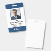 会社写真航空パイロットセキュリティID航空B バッジ (正面&裏面)