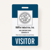 会社名およびロゴビジターパスID バッジ (正面)