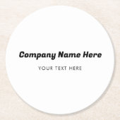 会社名および文字の顧客ギフト ラウンドペーパーコースター (正面)