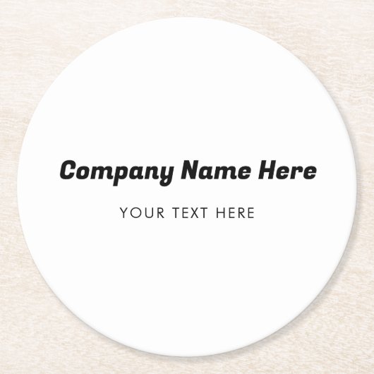 会社名および文字の顧客ギフト ラウンドペーパーコースター (正面)
