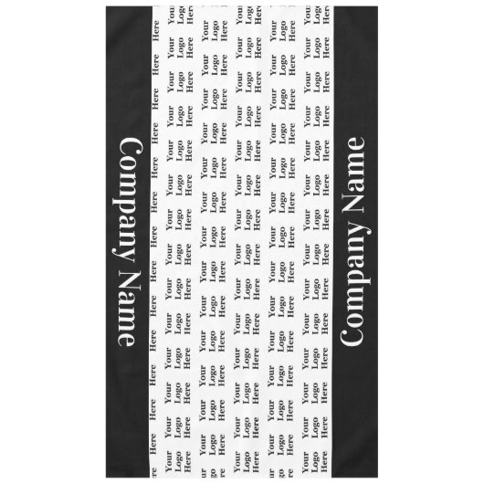 会社名ここに黒と白のロゴを入れるパターン テーブルクロス (正面)