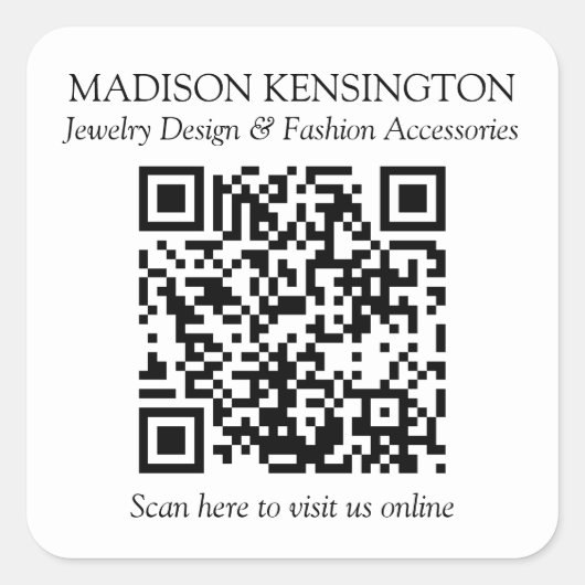 会社名とオンラインQRコードシール スクエアシール (正面)