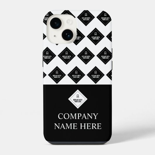 会社名とロゴのパターン iPhoneケース (裏面)