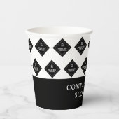 会社名とロゴパターン 紙コップ (正面)