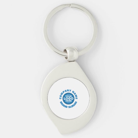 会社名とロゴ付きのカスタマイズ可能なキーチェーン キーホルダー (正面)