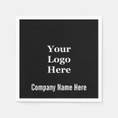 会社名とロゴ白黒テンプレート スタンダードカクテルナプキン (正面)