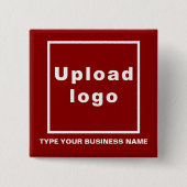 会社名とロゴ赤い四角のボタン 缶バッジ (正面)