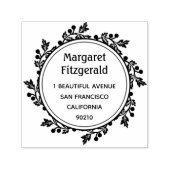 会社名と住所の丸い自己手書きスタンプ セルフインキングスタンプ (デザイン)