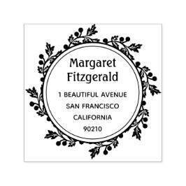 会社名と住所の丸い自己手書きスタンプ セルフインキングスタンプ