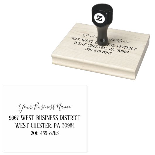 会社名と住所の追加モダン ラバースタンプ (押印)