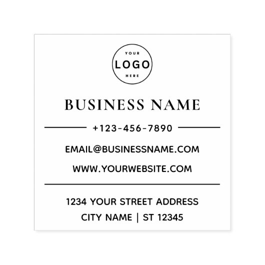 会社名と差出人住所のロパーソナライズされたゴ セルフインキングスタンプ (デザイン)