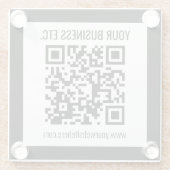 会社名と編集可能なQRコード ガラスコースター (裏面)