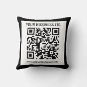 会社名と編集可能なQRコード クッション (裏面)