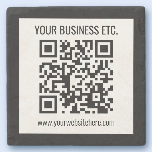 会社名と編集可能なQRコード ストーンコースター