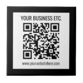 会社名と編集可能なQRコード タイル (正面)