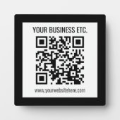 会社名と編集可能なQRコード フォトプラーク (正面)