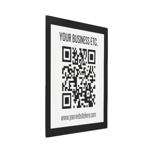 会社名と編集可能なQRコード メタルプリント (3/4)