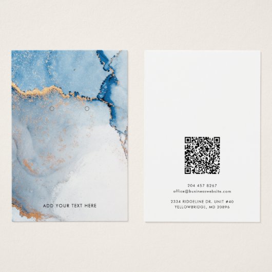 会社名とQRコードイヤリング表示カード (正面&裏面)