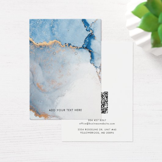 会社名とQRコードイヤリング表示カード (デスク)