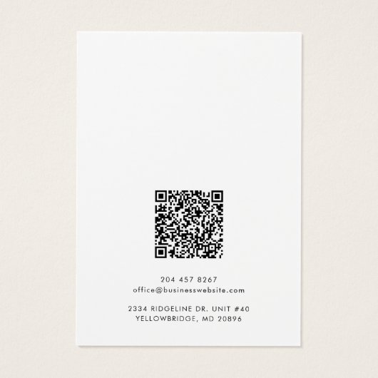 会社名とQRコードイヤリング表示カード (裏面)