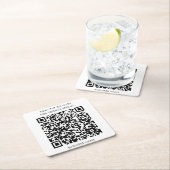 会社名とQRコードメニュー スクエアペーパーコースター (インサイチュ)