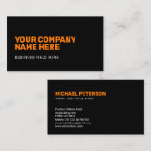 会社名の最小値 |ブラックのオレンジ 名刺 (正面/裏面)