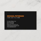 会社名の最小値 |ブラックのオレンジ 名刺 (裏面)