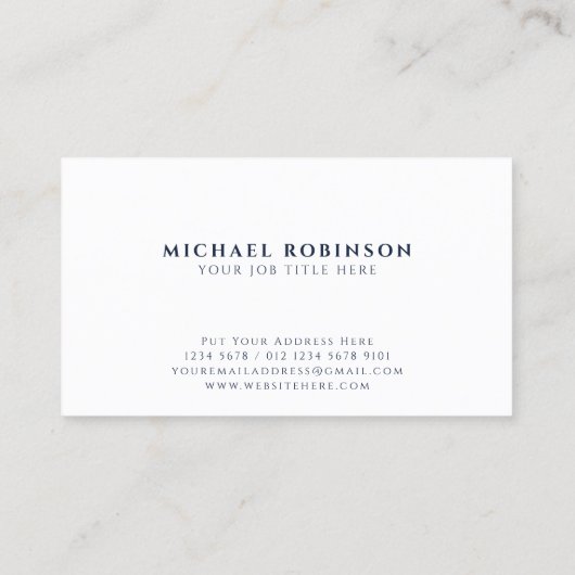 会社名の最小値 |濃い青 名刺 (裏面)